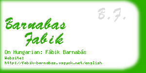 barnabas fabik business card
