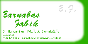 barnabas fabik business card